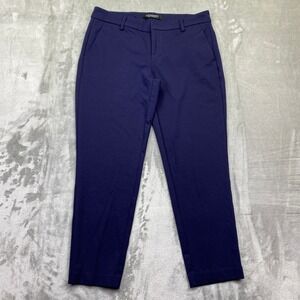 Liverpool Los Angeles Women Petite Navy Blue Ankle Crop Pants Size 8P Fits 30.5"